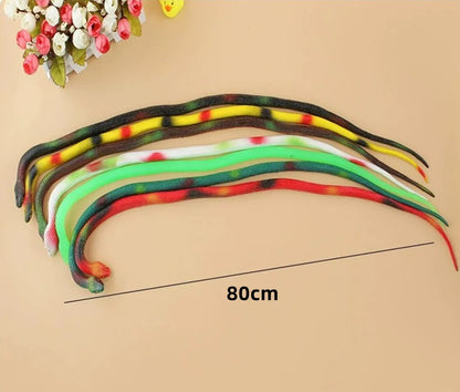 Soft Rubber Toy Snake Black Simulation Snake Realistic Halloween Garden Prank 80cm Prop Fake Snake Scary Intimidating Prank Toy