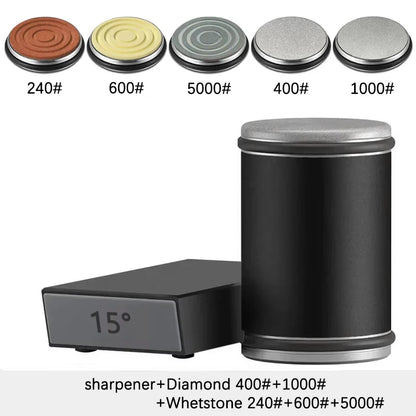 Niiruo Rolling Knife Sharpener Double Sided Diamond Sharpening Stone 15_20° Degree Magnetic Angle Roller Sharpening for Kitchen