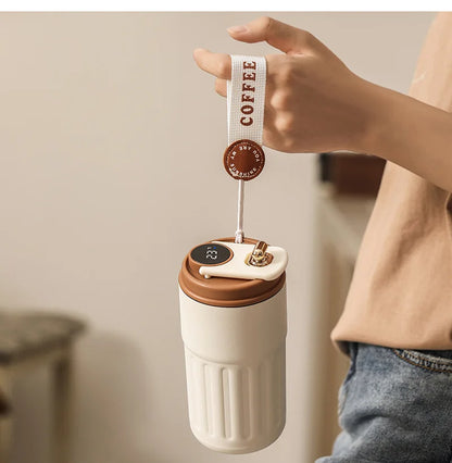 Smart Temperature Display Thermos Bottle 450ml 316 Stainless Steel Portable Office Thermal Coffee Mug