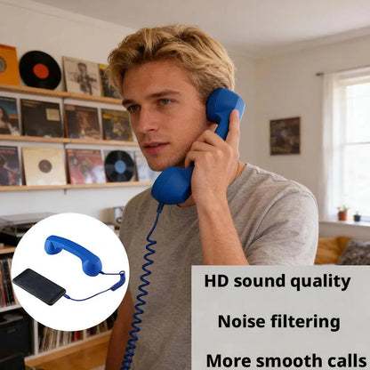 3.5mm Universal Retro Telephone Handset Retro Telephone Receiver Handset Mini Microphone Speaker for Mobile Phones Computers