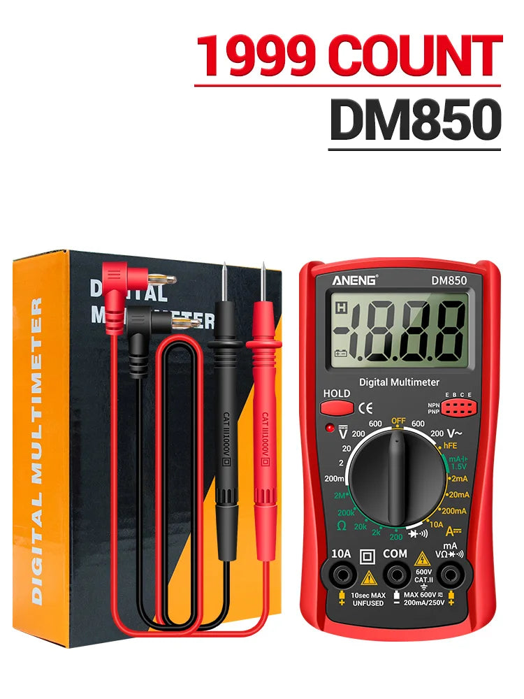 ANENG DM850 Automatic Digital Multimeter Professional Multimetro AC/DC Votage Tester 1999 Counts Ohm Ammeter Car Electric Tools
