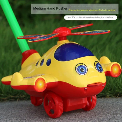 Interactive Baby Walker Toy with Bell Detachable Baby Toddler Stroller Toy Gifts Children's Hand Push Airplane