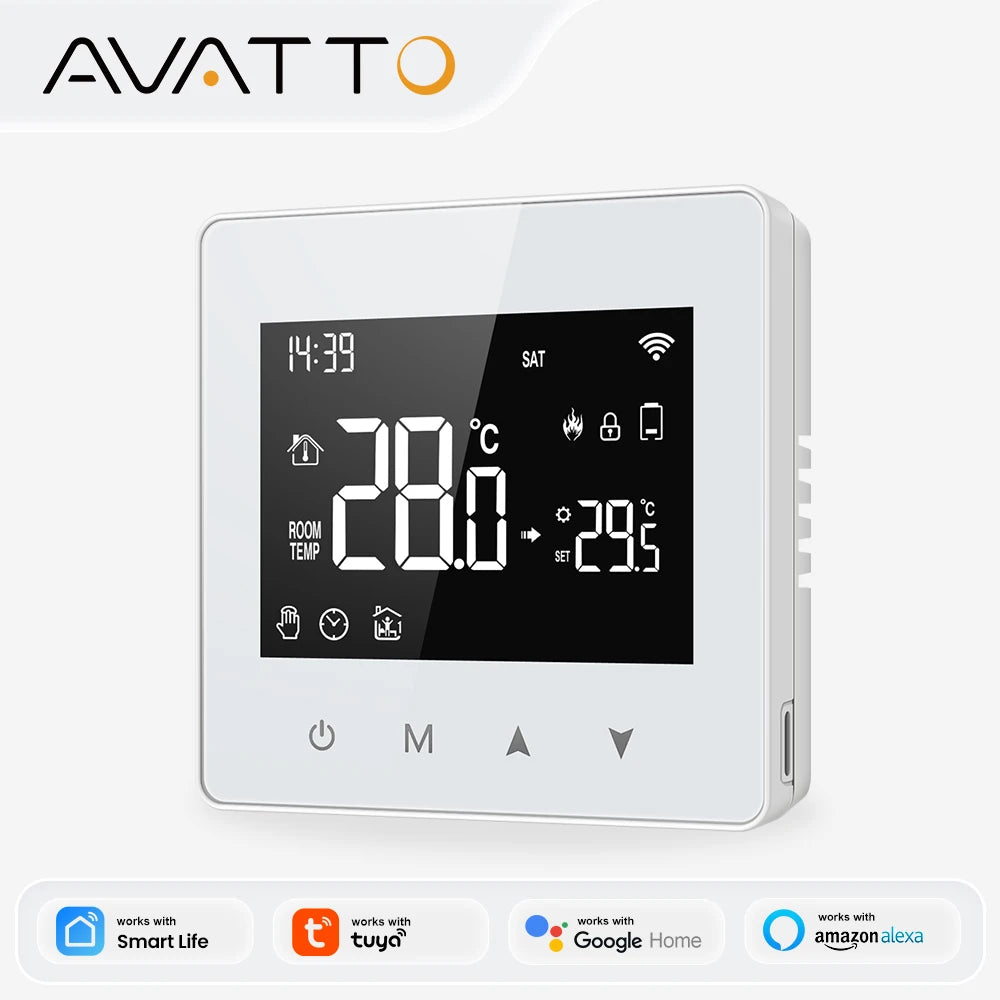 AVATTO WiFi/ZigBee Low Power Battery Smart Thermostat Water Gas Boiler Temperature Controller For Tuya Alexa Google Home Alice