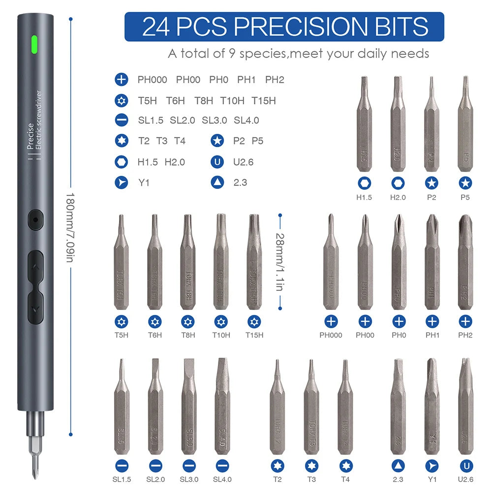 Electric Screwdriver Precision Sets 62 in 1 Power Tool Kit Rechargeable Wireless Mini Small Magnetic Bits for Xiaomi Cell Mobile