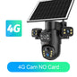 LS VISION 4G / WiFi Solar Camera 3Lenses Outdoor 15MP 4K Low Power Battery IP Camera PIR Night Vision V380 Pro CCTV Security