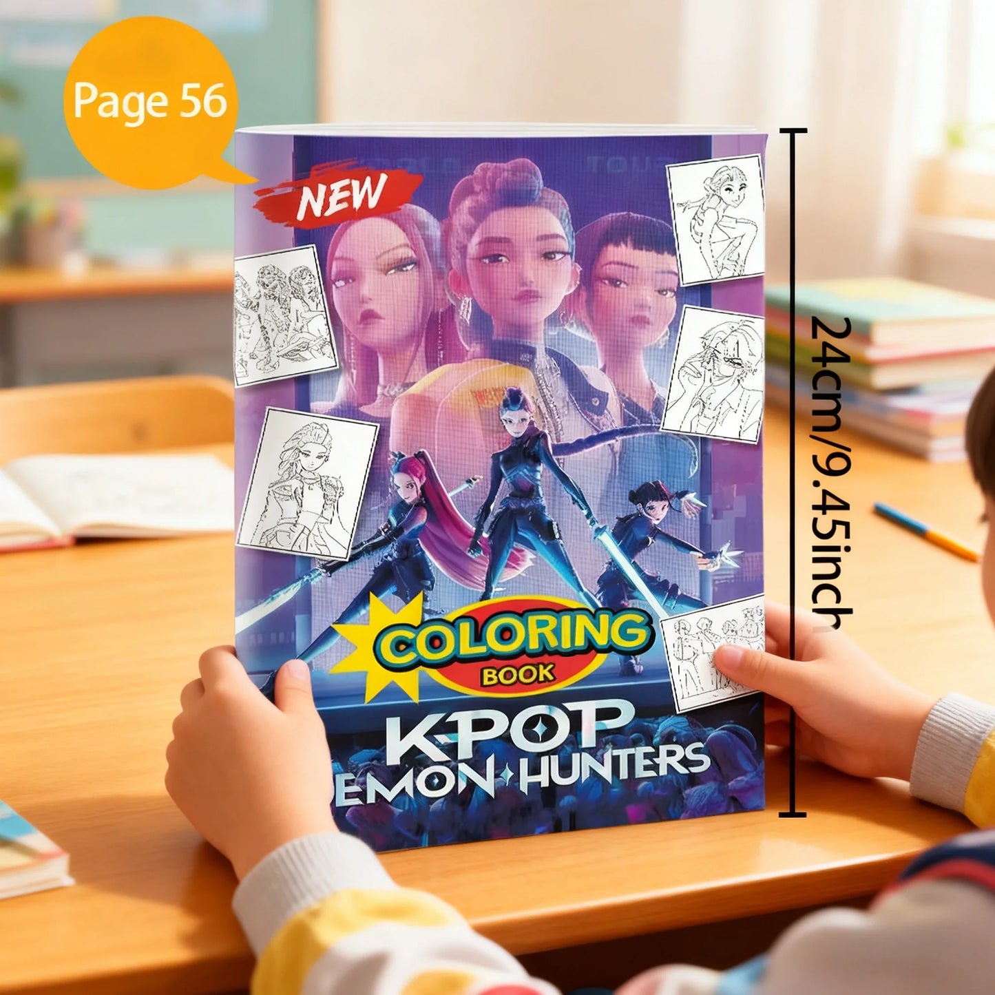 Stress Relief Coloring Book Cute Anime Girls 36/56 Pages Relaxing Activity Book for Adults Kids Birthday Gifts