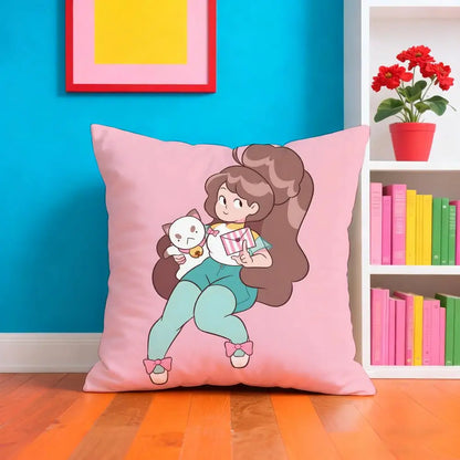 Bee And P-PuppyCat Anime Pillow Case Cushion Cover Soft & Easy-Wash Pillow Case – Versatile For Couch, Bed, Travel And Office
