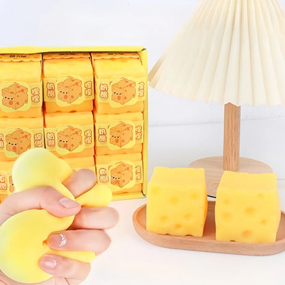 Hot New Needoh Squishy Square Cheese Squeeze Toys Slow Rebound Stress Relief Sensory Toy Soft Butter Cheese Party Toy ..@**