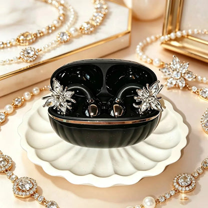Universal Open Hook Bluetooth Headphones HD Noise Reduction Call Wireless Earphones , Come with Extra Crystal Diamond Butterfly