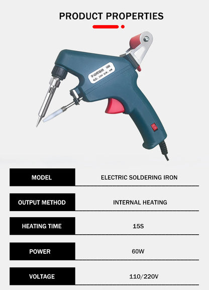 Electric Soldering Iron Gun Hand-held Internal Heating Soldering Iron Automatically Send Tin Gun Soldering Welding Repair Tool