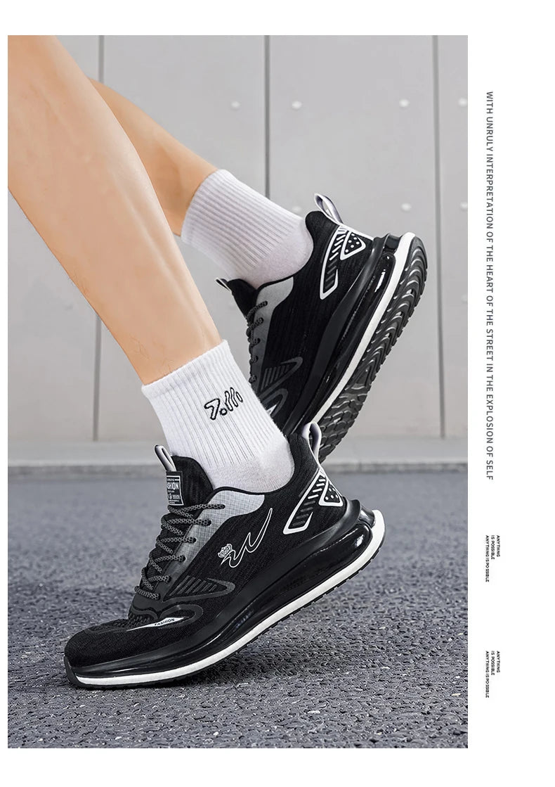 Men's breathable casual sneakers four seasons new soft sole non-slip lightweight racing outdoor running shoes speed sports shoes