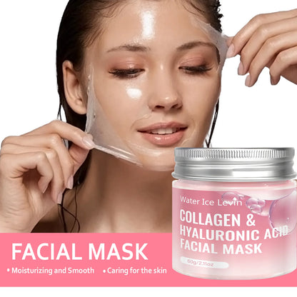 Collagen & Hyaluronic Acid Facial Mask with Niacinamide, Moisturizing Firming Anti Aging Face Mask 60g