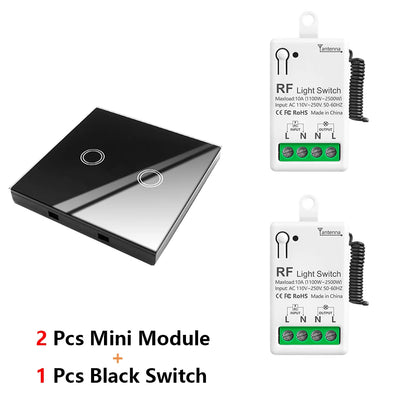 Diese 86 Wireless Touch Light Switch 433MHz Remote Transmitter, AC 110V~250V 10A Relay Receiver Interruptor for home improvement
