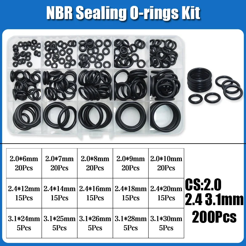 O Ring NBR Seal Washer Plumbing Gasket Thickness 1/1.5/2.0/2.4/3.1/4.0 Nitrile Butadiene Rubber Spacer Oil Resistance Oring Kit