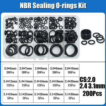 O Ring NBR Seal Washer Plumbing Gasket Thickness 1/1.5/2.0/2.4/3.1/4.0 Nitrile Butadiene Rubber Spacer Oil Resistance Oring Kit