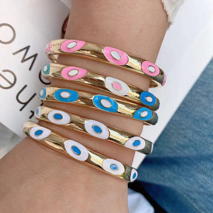 Fashionable Multicolor Gold Plated Gemstone Charm Bangle,Fine Colorful Enamel Open Adjustable Bracelet Jewelry Supply  Q35