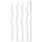 4pcs 200*8mm Glass Straws Wavy Colorful Drinking Straw Set with Brush High Borosilicate Glass Straw Kitchen Party Bar Drinkware