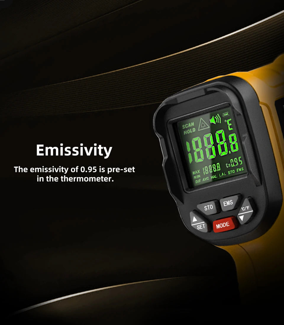 BSIDE H3 Infrared Thermometer Gun -50~1400°C Handheld Digital Laser Industrial Non Contact Temperature meter Measuring Tester