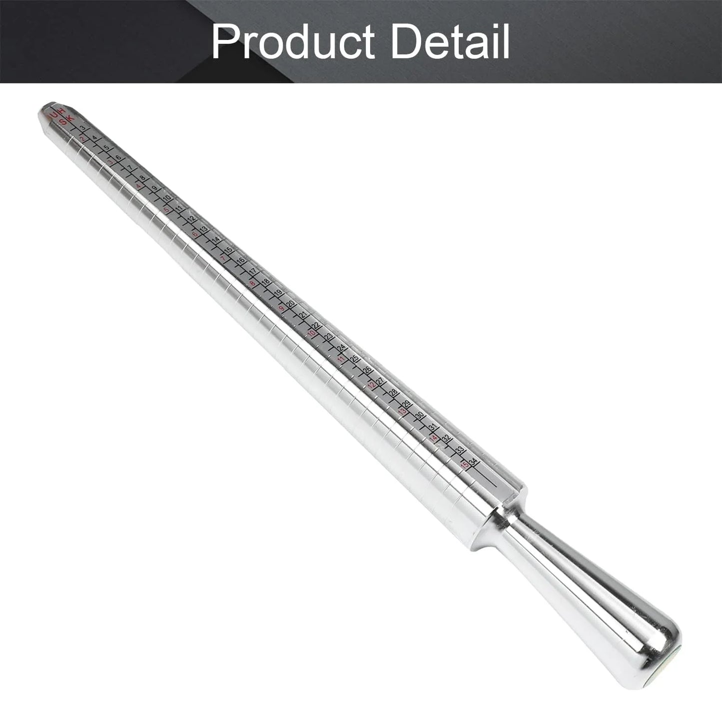 4 Scale Ring Sizer Gauge US/EU/HK/JP Aluminum Alloy Finger Measuring Tool for Jewelry Making Men and Women