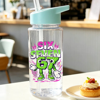1 Piece 500ml (17 fl oz) 67 Printed Straw Cup, Summer Water Bottle, BPA Free, Portable Sports Outdoor Cup, Perfect Holiday Gift
