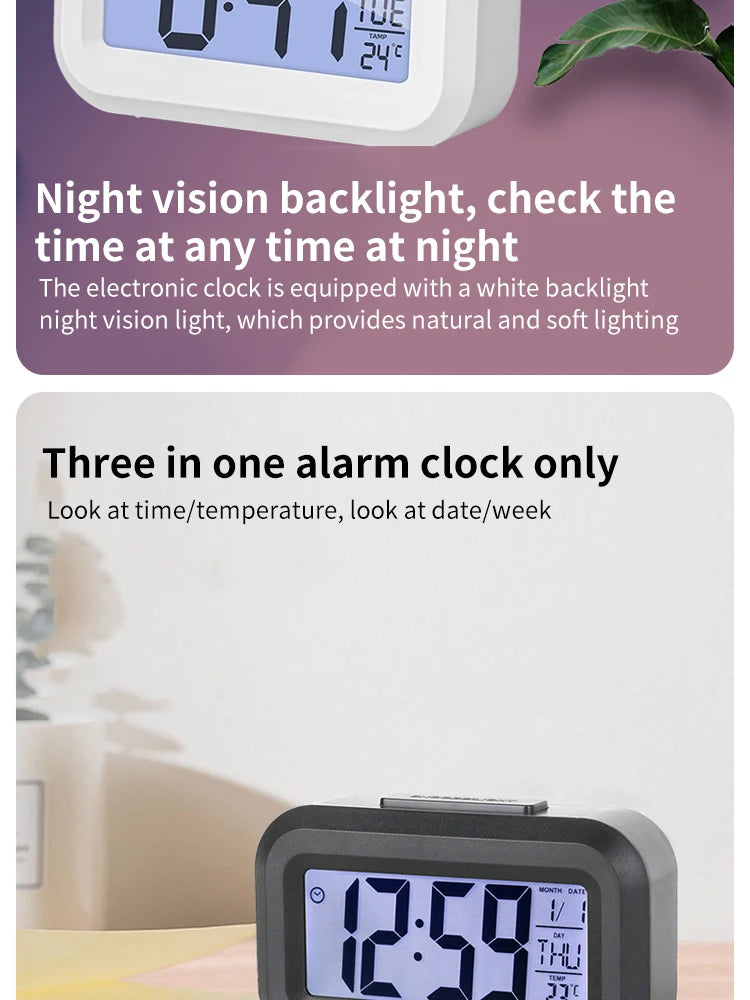 Mini Timer Smart Clock Children Alarm Clock Student Time Manager Desktop Silent Bedside Electronic Small Alarm Clock