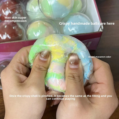 Squishy Stress Balls Slow Rebound Wax Skin Squeeze Toy for Kids Adult Quiet Sensory Fidget Toy Soothing Relieving Stress크런치 말랑이