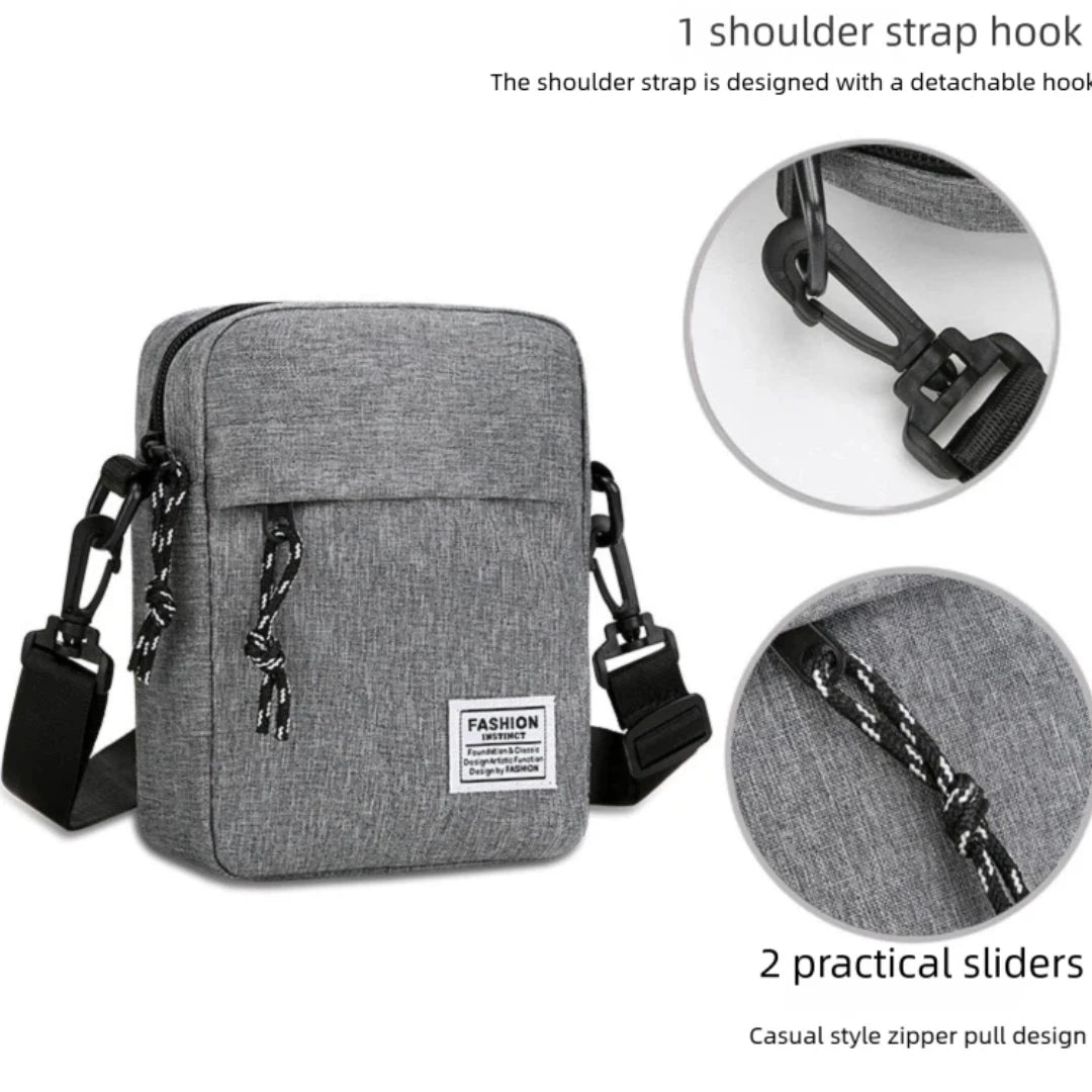 1Pcs 14×5×19cm Men Womens Canvas Crossbody Bag Lightweight Mini Shoulder Phone Pouch for Outdoor Hiking Travel Sports Square Bag