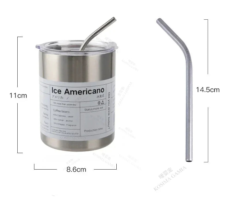 Double Wall Vacuum Insulated Reusable Coffee Tumbler Travel Mug with Straw Hot Cold Leak-proof Dishwasher Safe