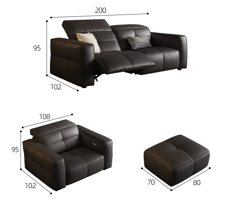 Luxury Couch Reclining Sofas Leather Black Seating Power Office Reclining Sofas Massage Sillas De Escritorio Home Furniture