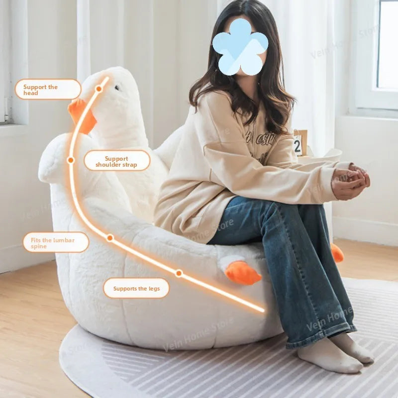 creative cute bean bag sofa goose-shaped design soft portable sofa single lightweight couch wohnzimmer living room furniture