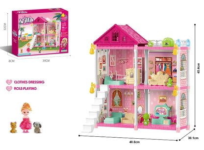 Girls Villa Castle Model Building Block Sets  DIY Bricks Toys  Doll house Villa Children Pretend Play Toys for Girls Gift