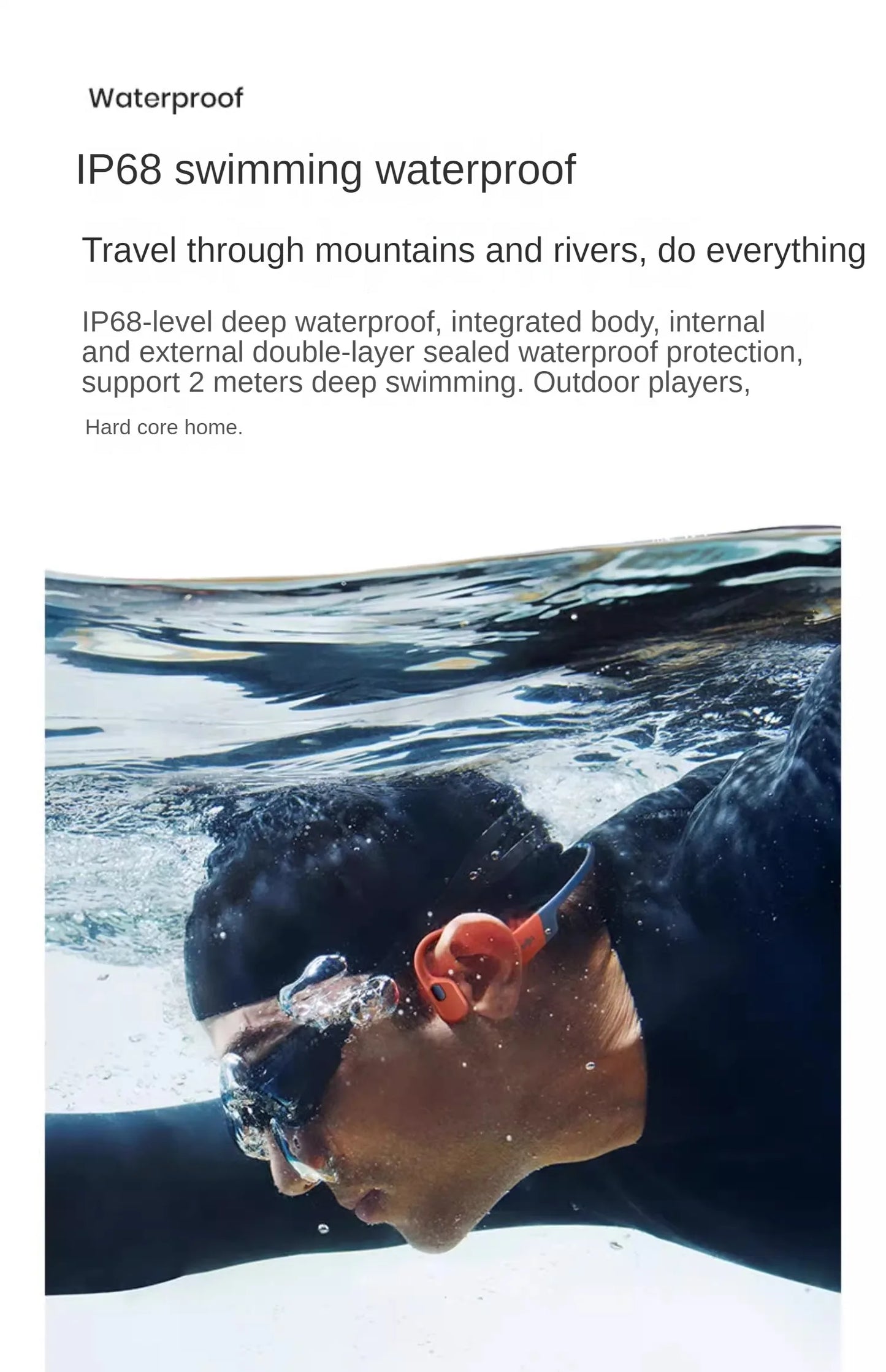 Shokz OpenSwim Pro S710 słuchawki douszne z przewodnictwem kostnym do pływania Bluetooth wodoodporne IP68 tryb podwójny 32GB pojemności sportowe