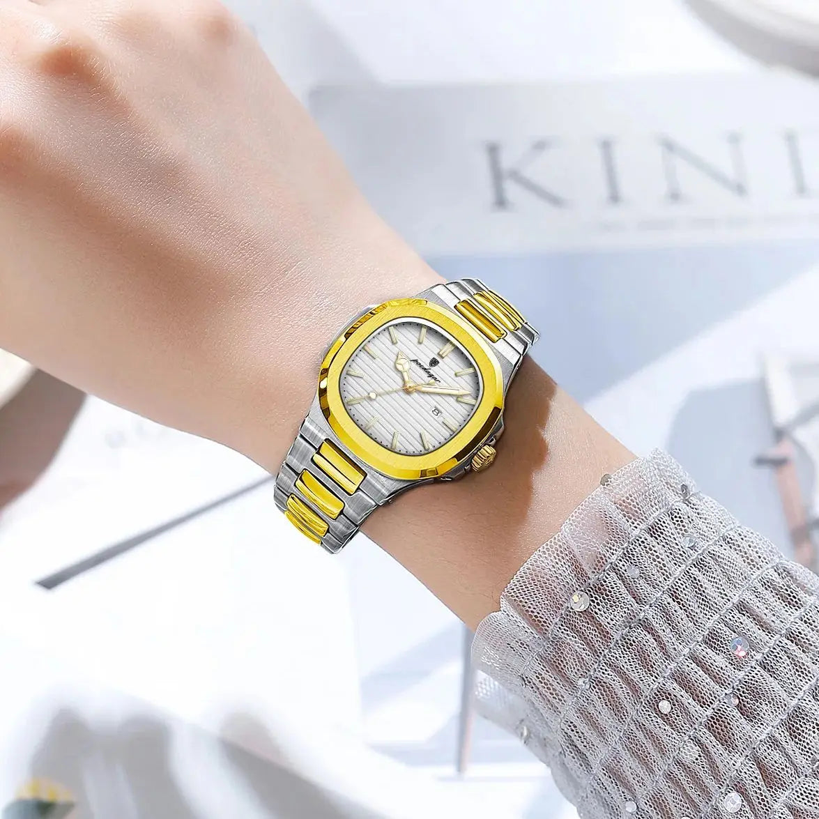 POEDAGAR Original Quartz Women Watch Stainless Steel Waterproof Luminous Ladies Watch Date Fashion Elegant Woman’s Watches Reloj