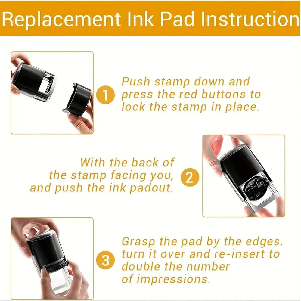 Custom Stamp Round Self Inking,Personalized Stamp 25/30/40/50mm Monogram LOGO Design Rubber Stampswith 4 Optional Ink Colors