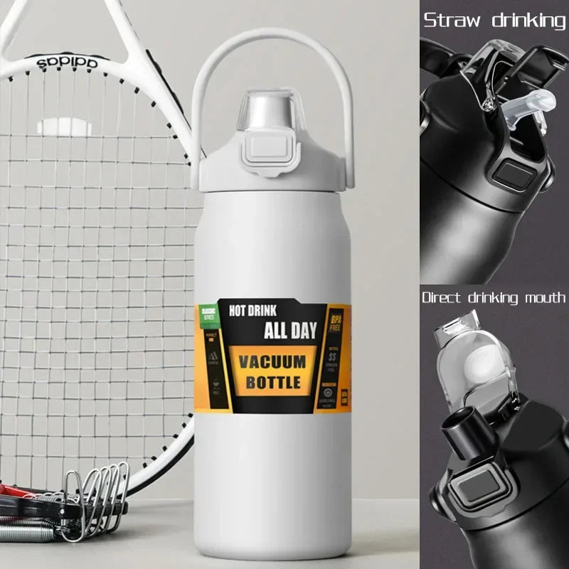 1.5L Large Capacity Stainless Steel Thermos Bottle, Portable Vacuum Insulated Water Tumbler