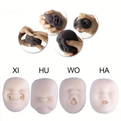 1 Pc Fun Simulated Human Face Emotion Ball, Fidget Toy Decompression Squeeze Ball Stress Toy for Kids and Adults