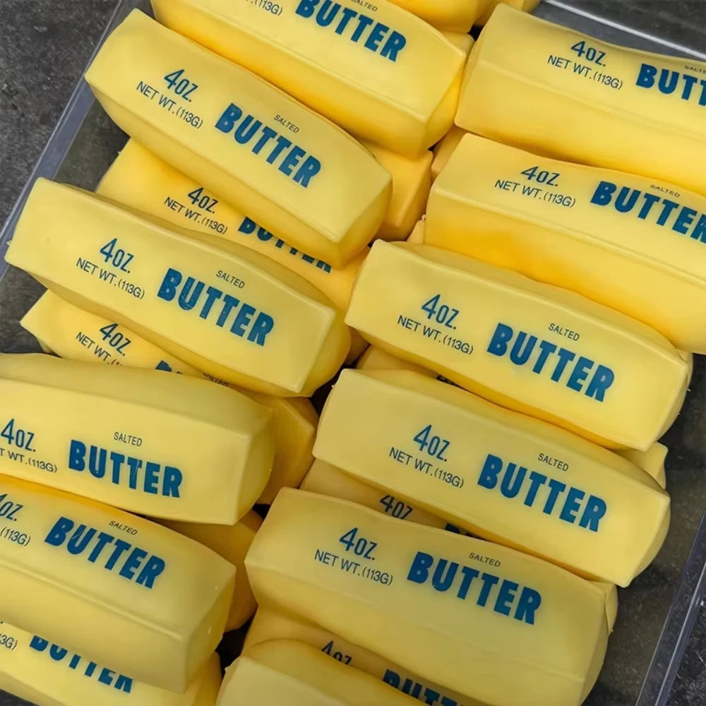 Butter Stick Squishy Stress Ball Fidget Toy Crunchy Squeeze Toy Round Blocks Filled ADHD Anti Stress Release Hand Relax Gift