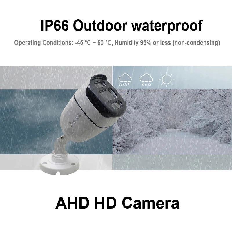 JIENUO Kamera 4K HD AHD CCTV System Monitoringu Zabezpieczeń 1080P 5MP Zewnętrzna Wodoodporna Kamera Tubowa TVI z Noktowizorem na Podczerwień do Domu