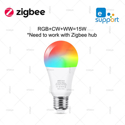 Smart WiFi Zigbee Led Light Bulb GU10 E27 E14 Dimmable RGBCW Led Lamps For Ewelink App Alexa Amazon Google Yandex Smartthings