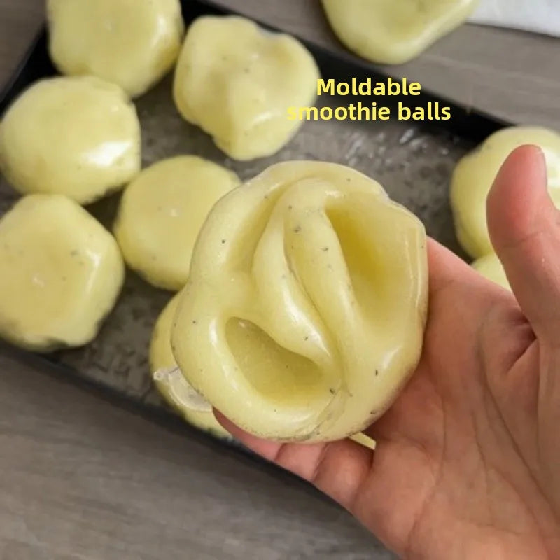 Realistic Mashed Potato Squishy Ball, Textured Crinkle Sound Stress Relief Squeeze Toy