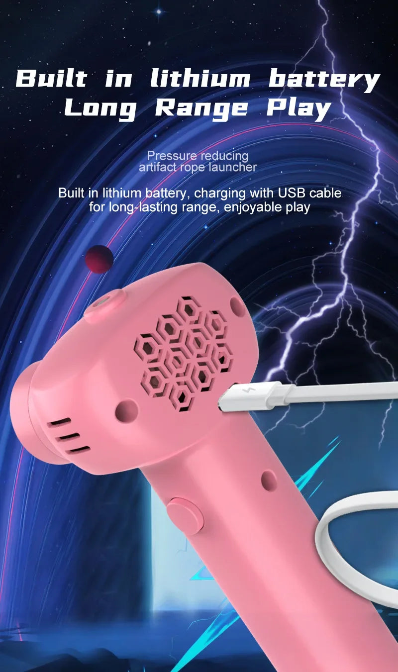 Launcher Loop Rope Toy Rope Launcher Zip String Handheld Adjustable Speed Luminous Rope Lasso Kids Adult Fun Game Toys Gift