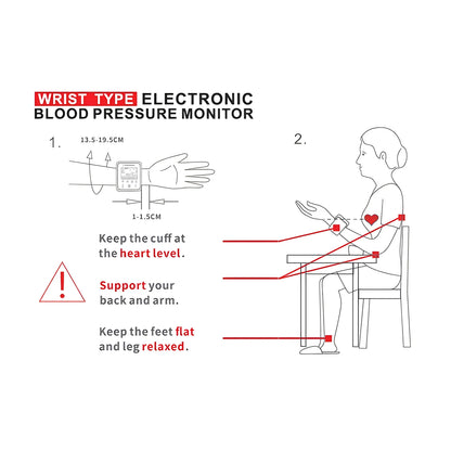 Rechargeable Blood Pressure Monitor 1 Users Medical Tonometer Wrist Cuff Digital Irregular Pulse Heart Rate Tensiometer