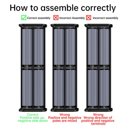 4*21700 DIY Power Bank Case PD22.5W Transparent Quick Charge Battery Box LED Screen Battery Case Kit With Light For Huawei