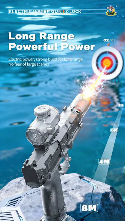 Fun electric pulse water gun, simulated flame sensing light, fully automatic toy water gun, adult outdoor beach toy
