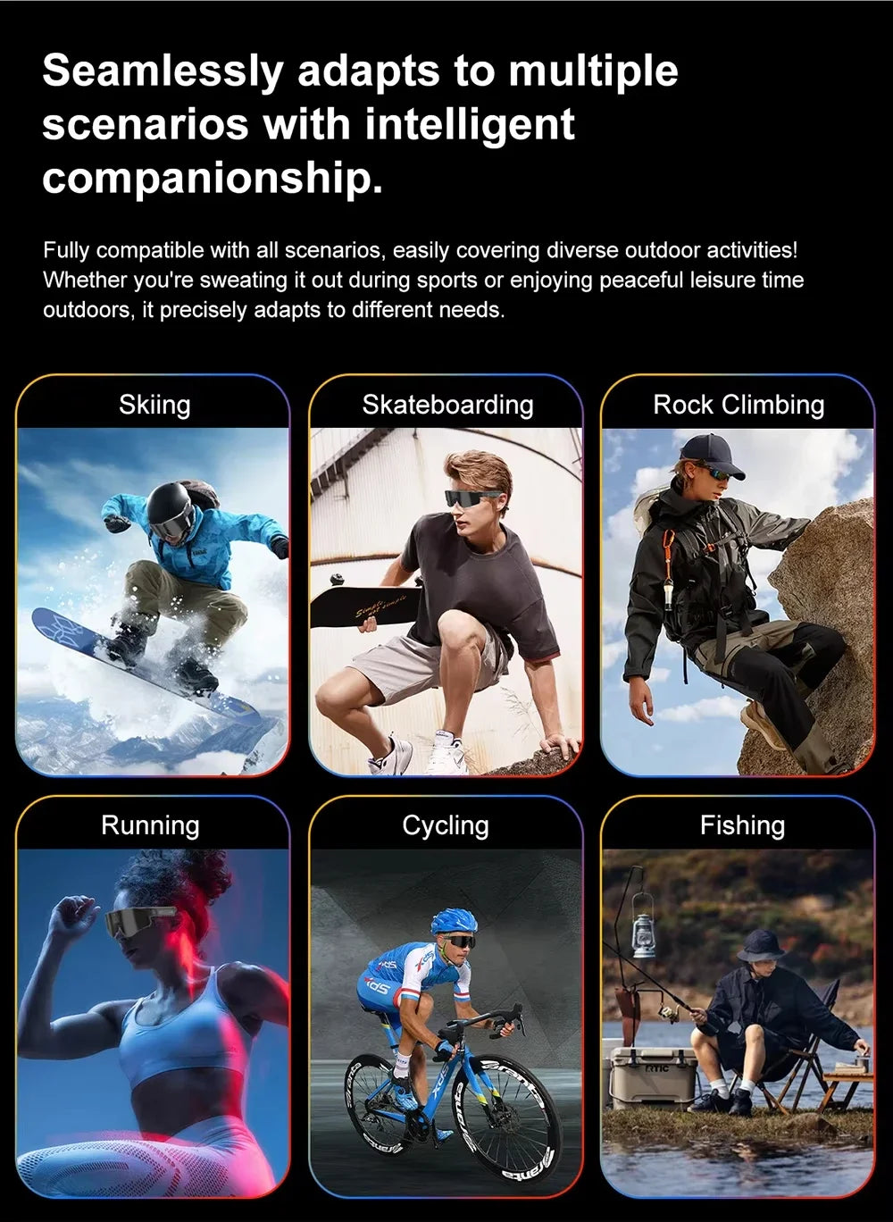 Lenovo 1600w AI Smart Camera Glasses Anti-shake 1080P Video Photo Cycling Sport ChatGPT Sunglasses DualMic 32GB Windproof Goggle