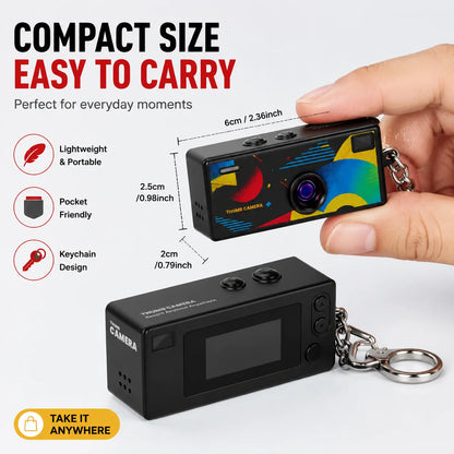1080p Mini Thumb Camcorder Keychain Camera with Flash and Memory Card Support for Event Photography and Party Recording