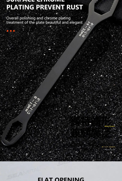 SEAMETAL 3-17mm 8-24mm Universal Torx Wrench Self-tightening Adjustable Glasses Wrench Board Double-head Torx Spanner Hand Tools