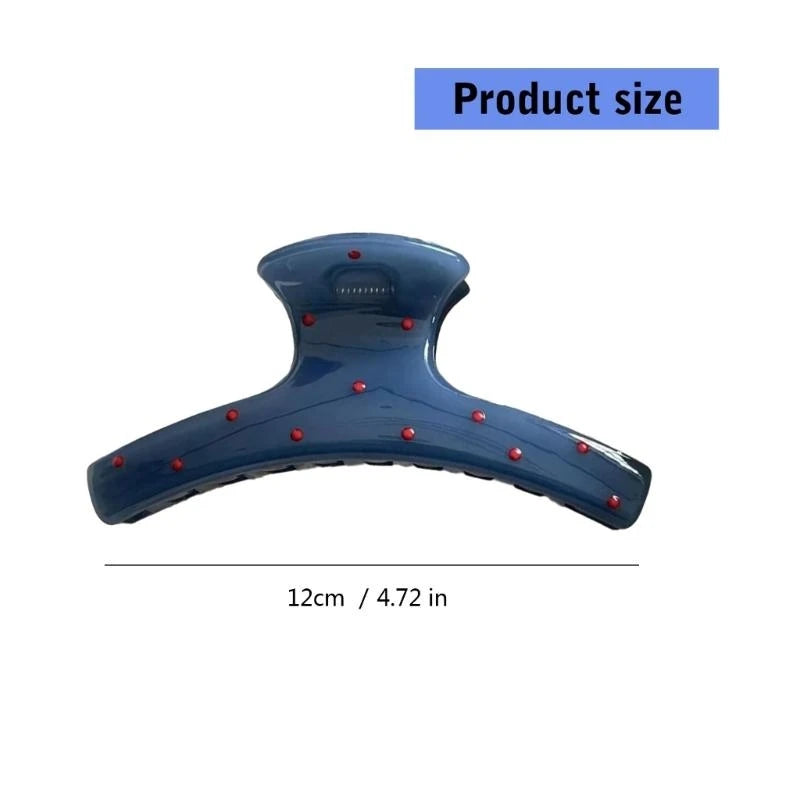 2Pcs/set Vintage Blue Polka Dot Red Bow Hair Clip Shark Claw Clamp Hairpin Barrette Korean Hair Headwear Accessory 2030