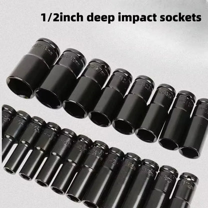 10pcs 1/2 Drive Metric Impact Socket Set Universal Deep Socket Wrench for Air Pneumatic Repair Tools