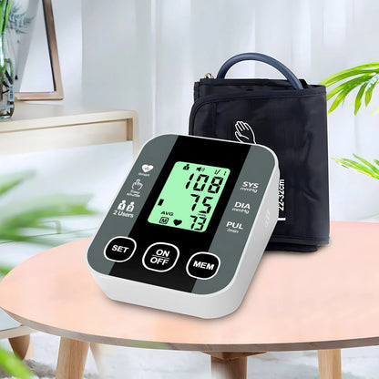 Digital Upper Arm Blood Pressure Monitor Bp Meter Machine Health Heart Rate Monitor Automatic Sphygmomanometer With LCD Display